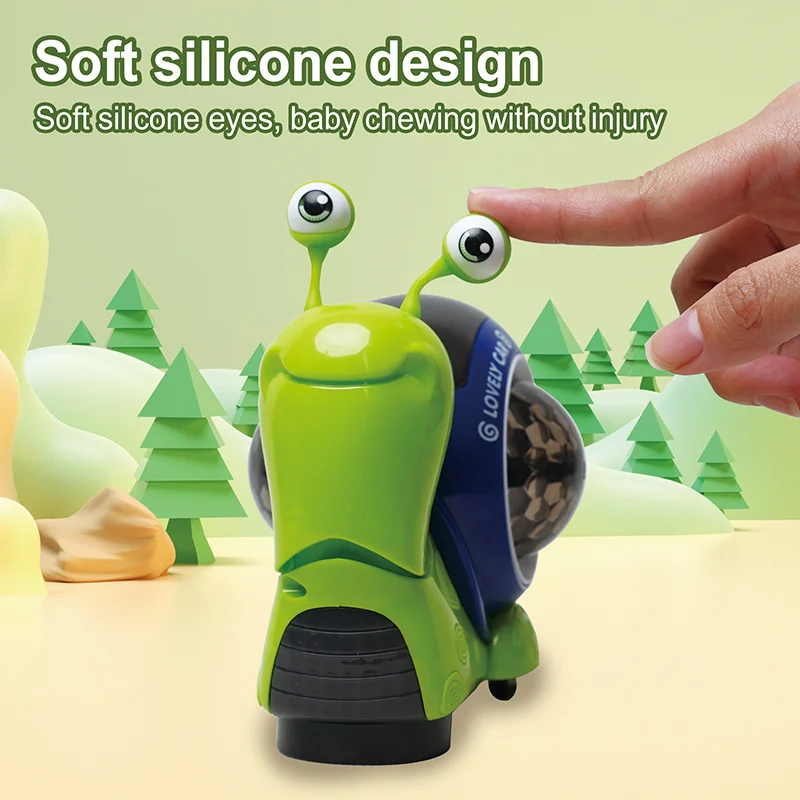 Musical Lighting Universal Electric Crawling Obstacles Avoidance Snail Toys for Kids