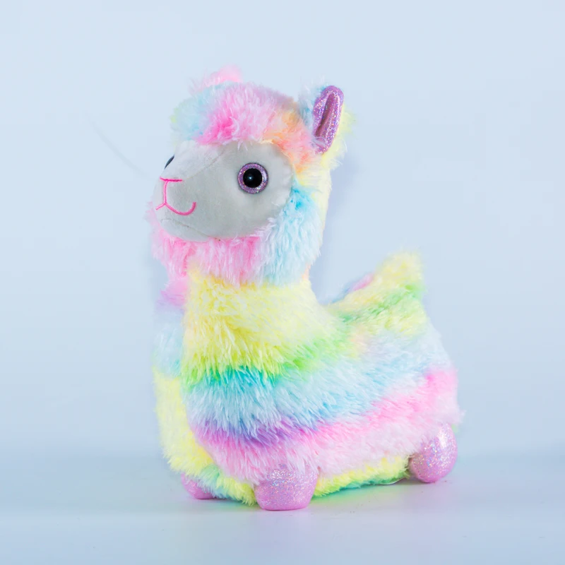 Factory Direct Sale Custom Soft Comfortable Animal Toys Doll Rainbow Alpaca Stuffed Plush Doll Toy For Children