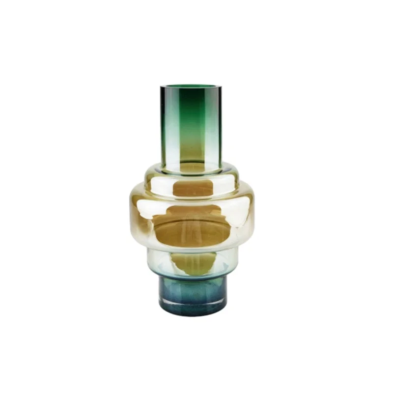 
Simple Hydroponic Home Colorful Clear Yellow Green Flower Glass Vase Craft 