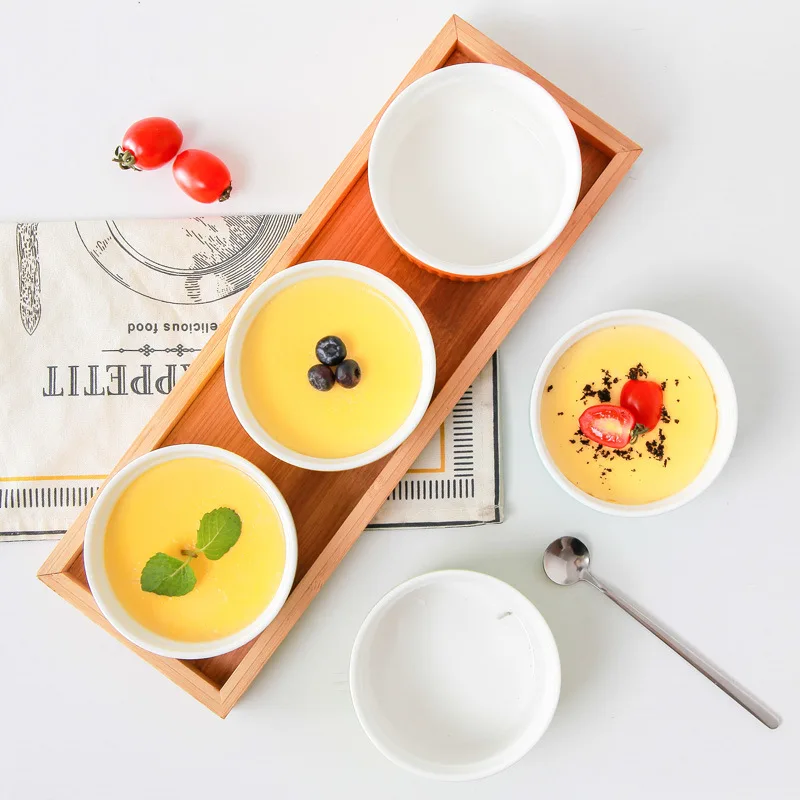 Керамические формочки круглые суфле Многоразовые безопасные фарфоровые чашки для выпечки тортов пудинга десертная миска