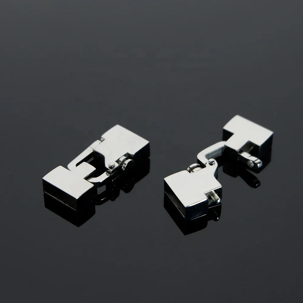VEROMCA 12*4mm High Quality  Polish Bracelet Clasp For Square Bracelet Stainless Steel Connector Clasp