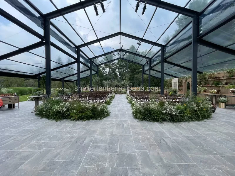 Clear Frame Wed Tent Venue Structure Marquee Party Glass wall Atrium Event Wedding Tents for Commercial Glass Marquee for Sale