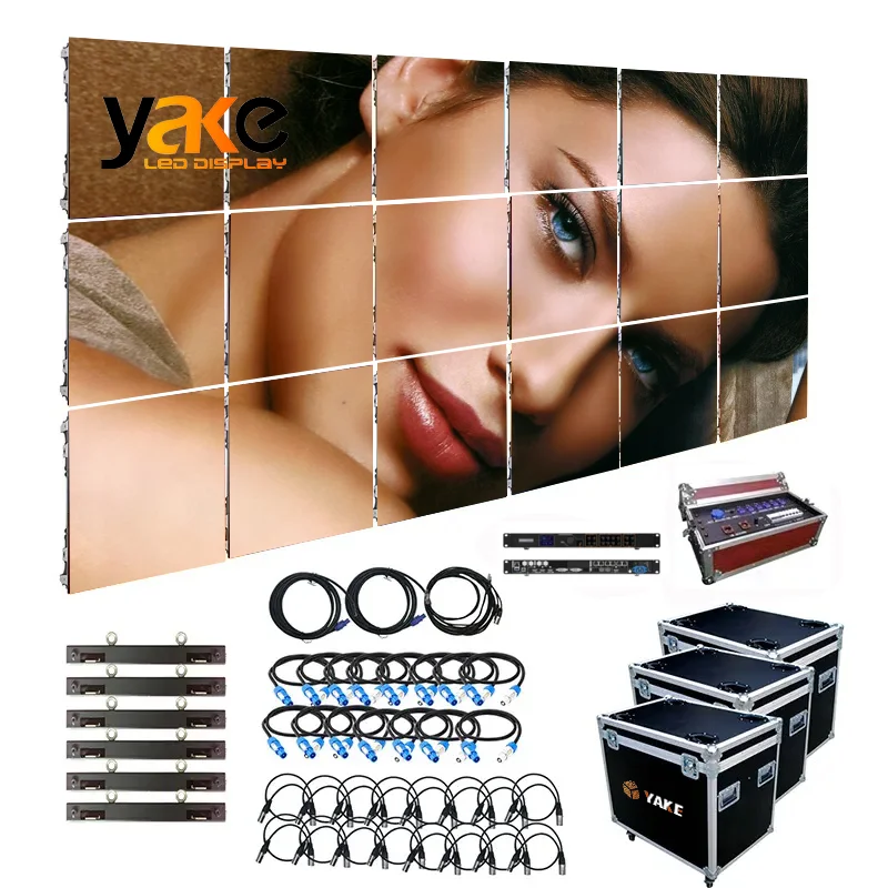 YAKE Rental Led Display Indoor Outdoor Full Color Ledwall P1.9 P2.6 Led Video Wall 500x500mm Panels Display Screens for Concert