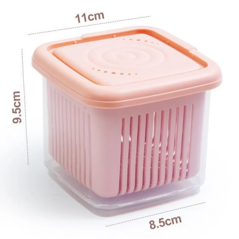 Scallion Ginger storage Box Kitchen Refrigerator Plastic Drain Box  Sealed Fresh-keeping Storage Box