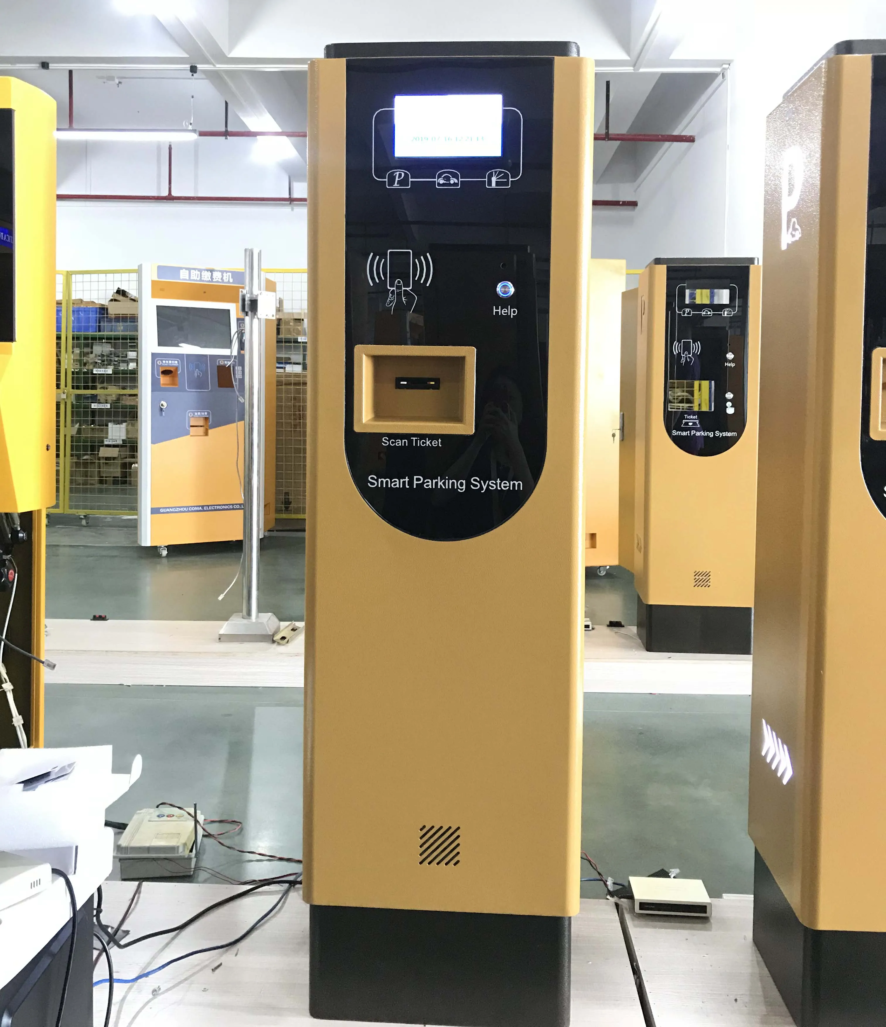 Automatic car parking ticket dispenser system vehicle