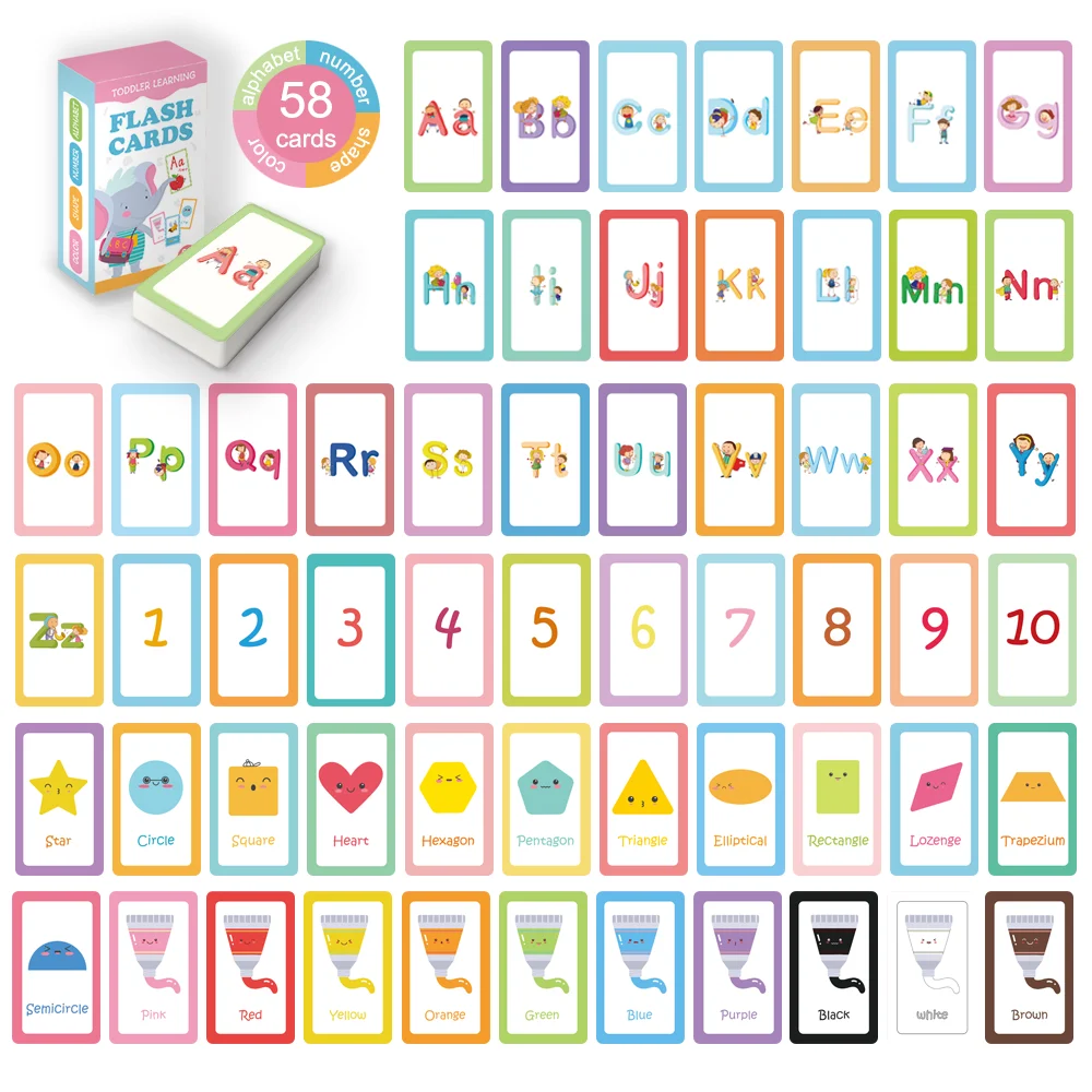 Factory Custom design Flash Cards Game Kid Educational Cards printing educational learning flash memory card for kids