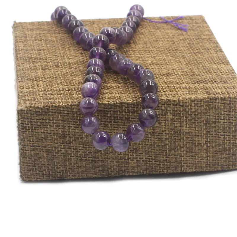 Wholesale Loose Bead Strand Round 8mm 46pcs Gemstone Purple Amethyst Stone Beads For Jewelry Making