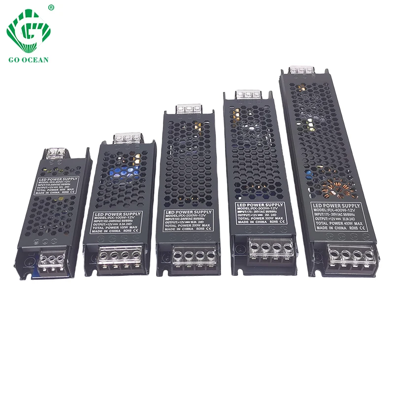12V 24V Power Supply 60W 100W 200W 300W 400W LED Light Strip DC Switching LED Power Transformer