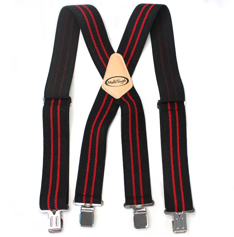 wholesale custom suspender for men Heavy Duty utility Clips 2 inch Wide Elastic Work braces