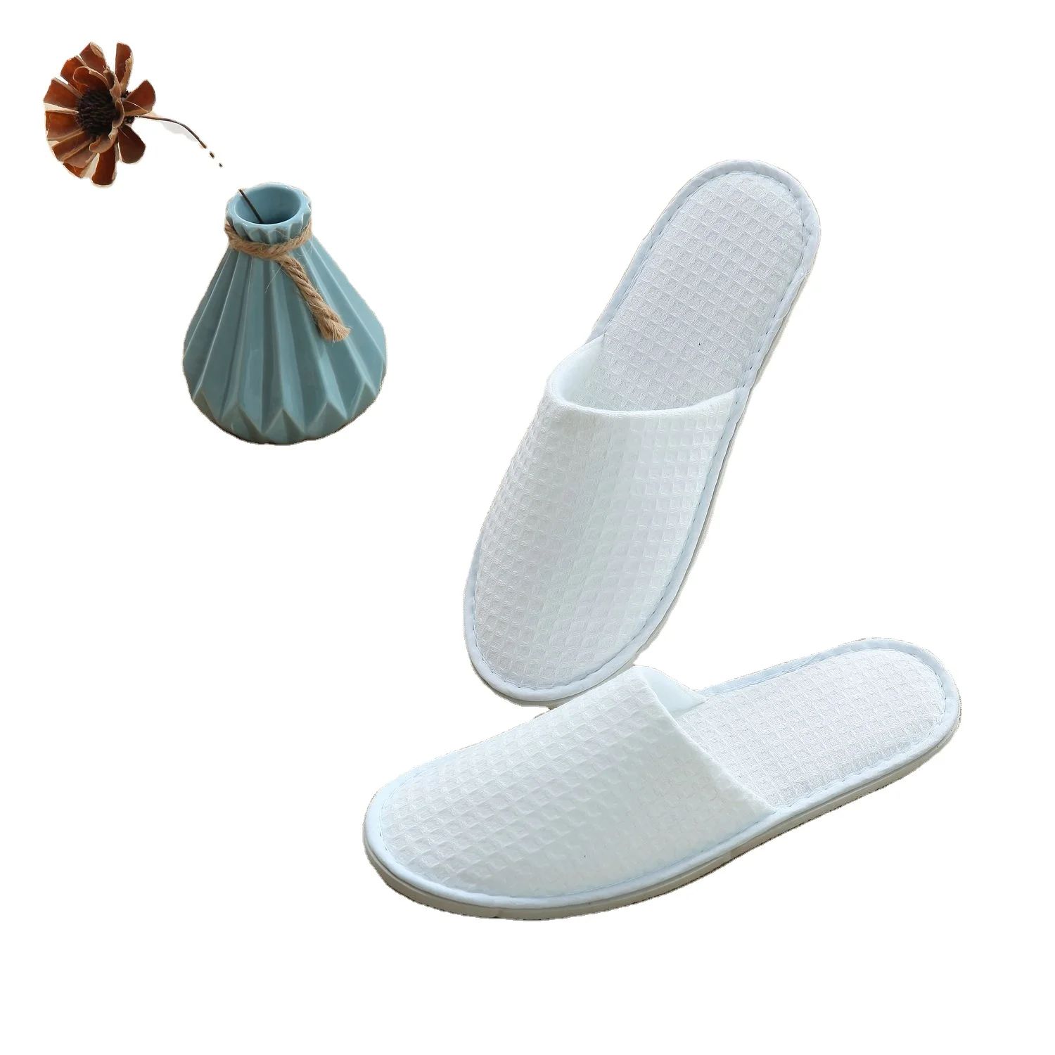 Amazon Hot Sale Wholesale Hotel Waffle Slippers Disposable No Logo Eco Custom Womens Men Bedroom Indoor Spa Slipper For Hotels