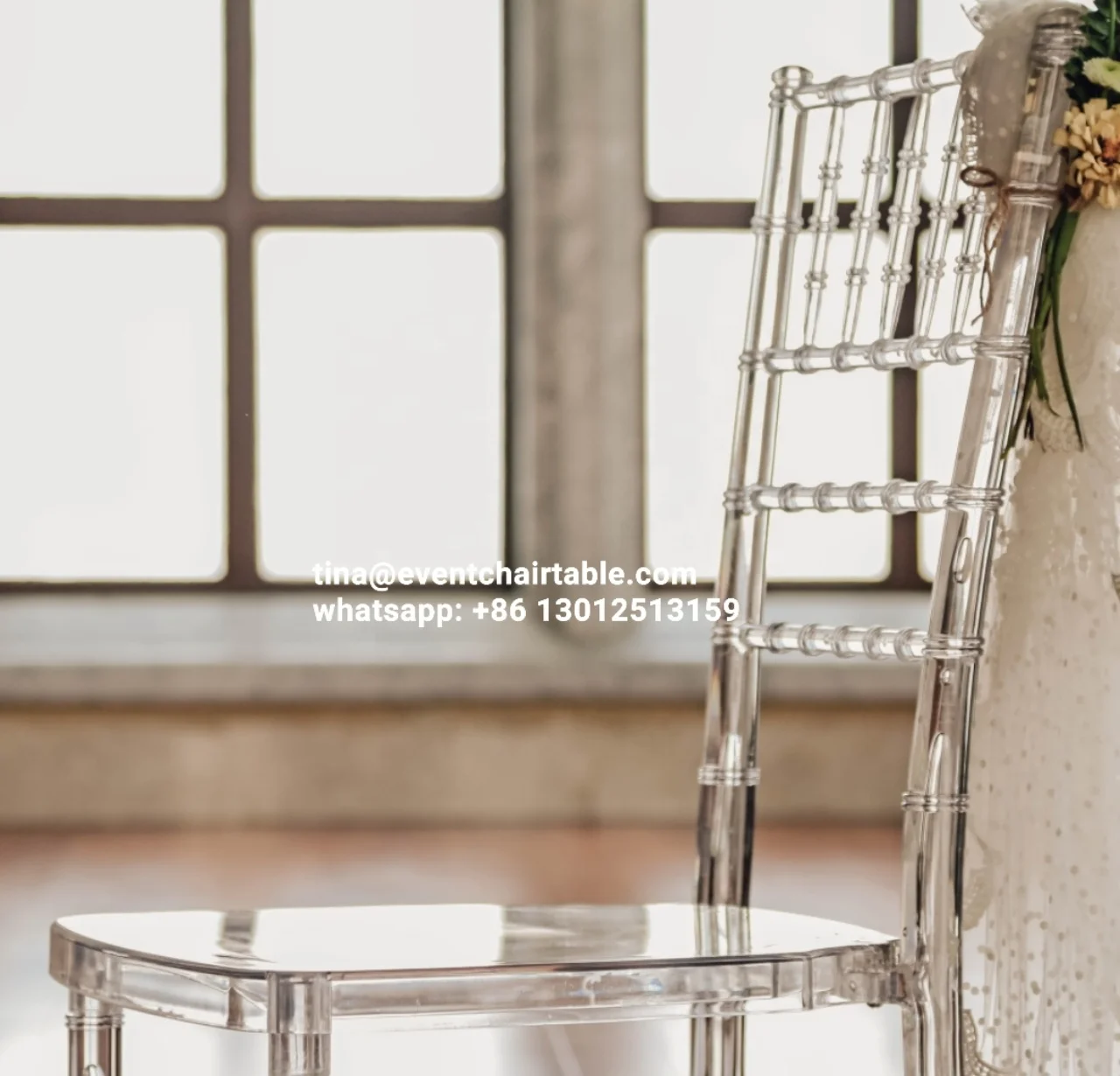 Rental Clear Crystal Resin clear chiavari chairs Wedding Chair for Banquet Event