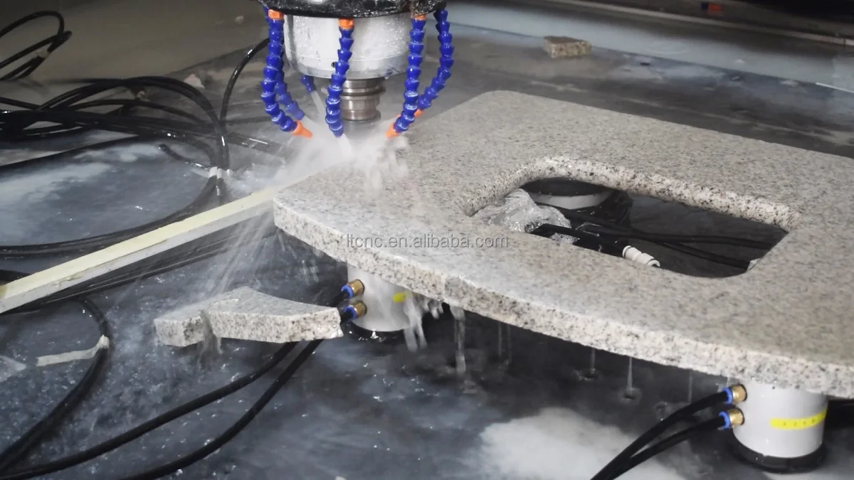 5 Axis Granite Marble Bridge Saw Cnc Stone Cutting Cnc Router Marble Engraving Machine Kitchen Countertop Making