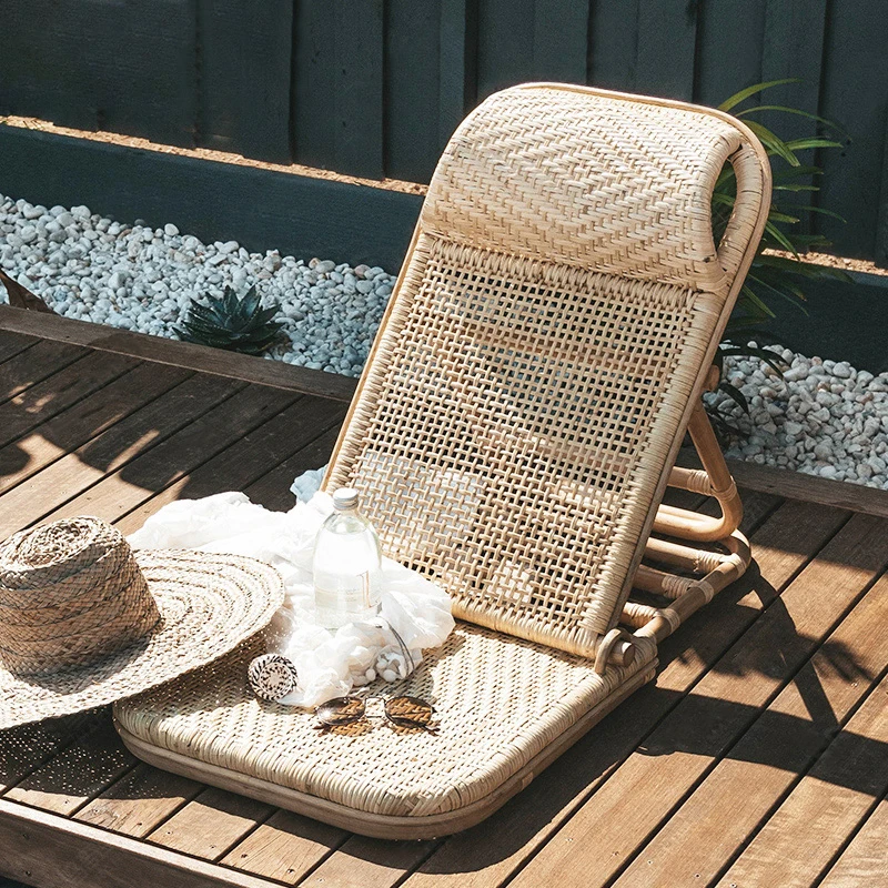 Hot selling high quality relaxed armless rattan lounge chair Outdoor terrace recliner chair Indoor availability spa lounge chair