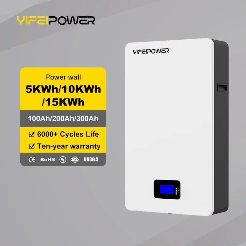 51 2 В настенный 100ah 200ah 15Kwh 10Kwh 5Kwh Lifepo4 домашняя батарея для хранения солнечной энергии