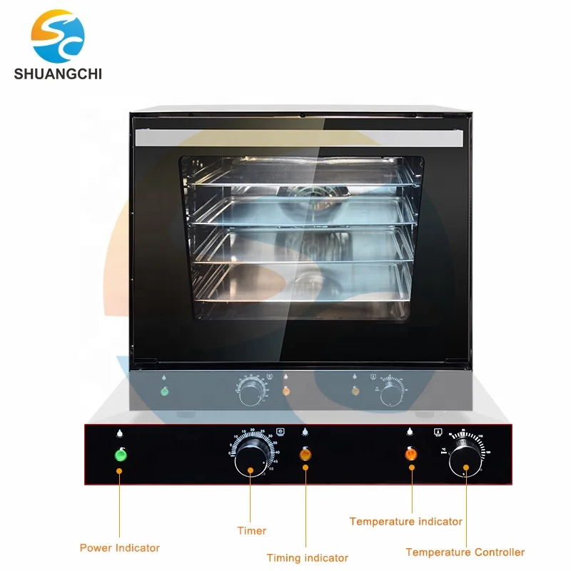 Shuangchi Electric Bakery Oven Desk Top Convection Oven 4 Layers Commercial Bread Baking Built-in Ovens