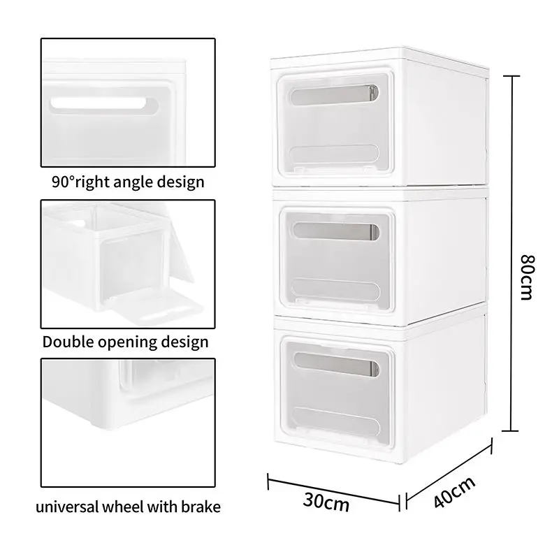 Clothes Storage Box Closet Organizer Home Organization Boxes PP Storage Bins Plastic Storage Box With Lid