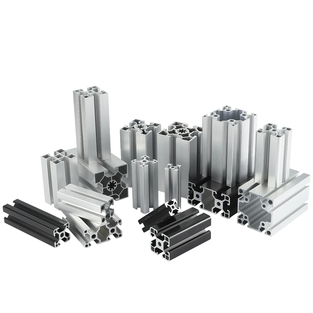 2020 3030 4040 4080 Custom Aluminium Extrusion Profil Frame T Slot V Slot 40x40 Extruded Black Aluminum Profiles
