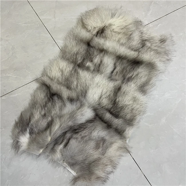 pearl fox fur skin red and black sliver fox fur