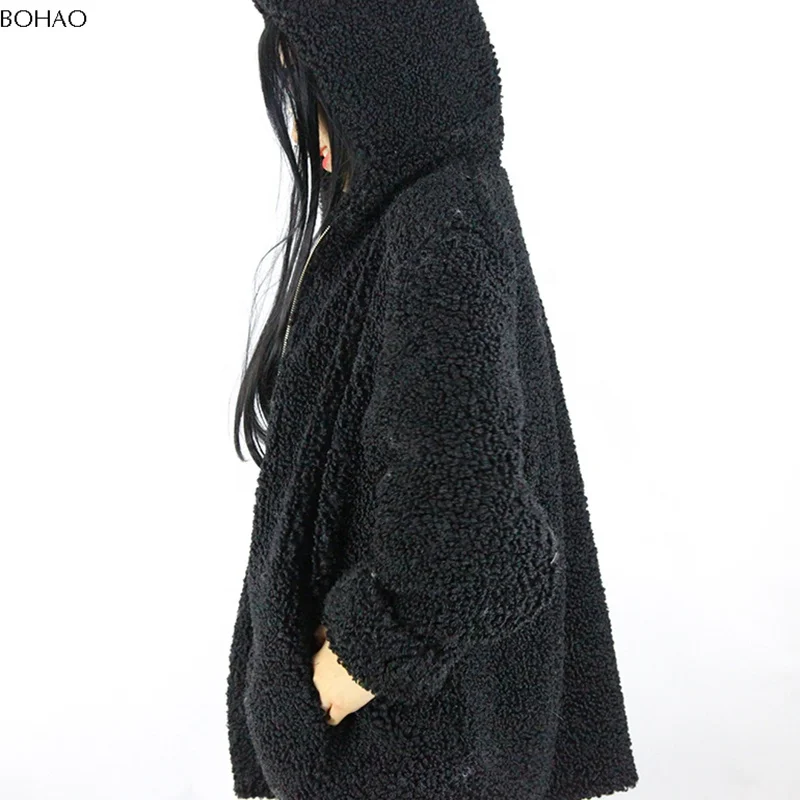 
Clothing In Turkey Wholesale Black Hooded Men Faux Fur Coat 