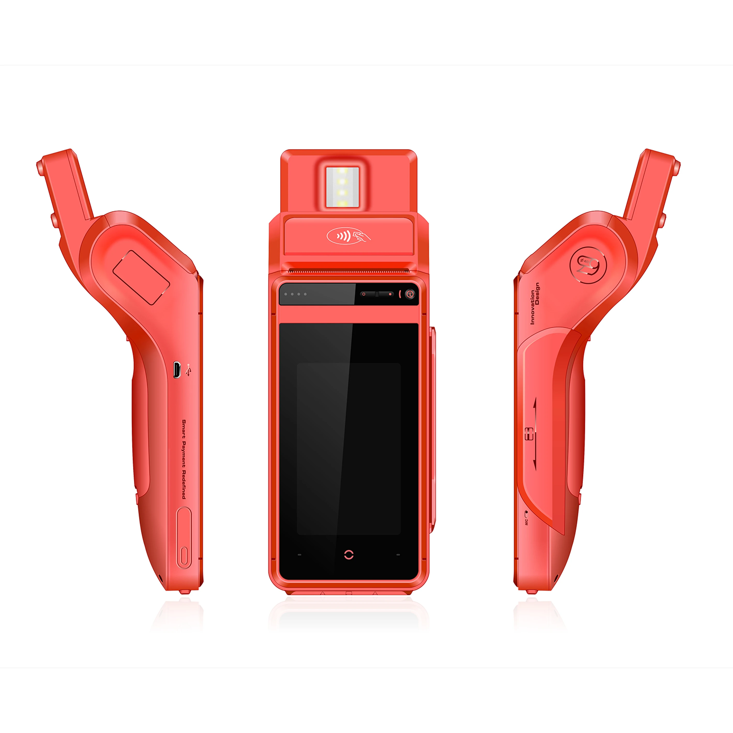 MSR/IC/NFC Qr Code Fingerprint Biometric Handheld Android POS Terminal