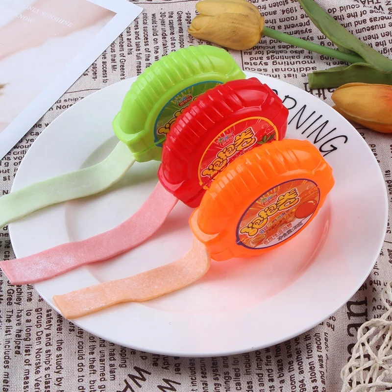 China Wholesale Snacks Fruit Flavour Chewing Gum Toy Candy Crazy Roll Bubble Gum
