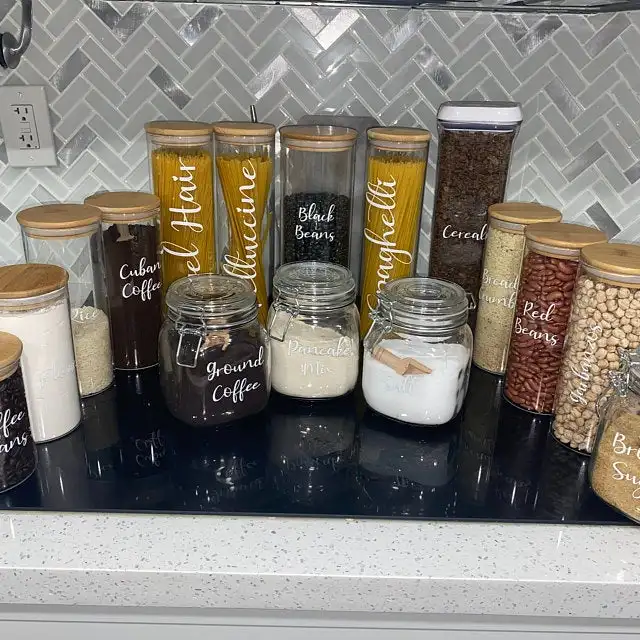Custom Container Decals adhesive Spice Jar Label sticker for Pantry Organizing