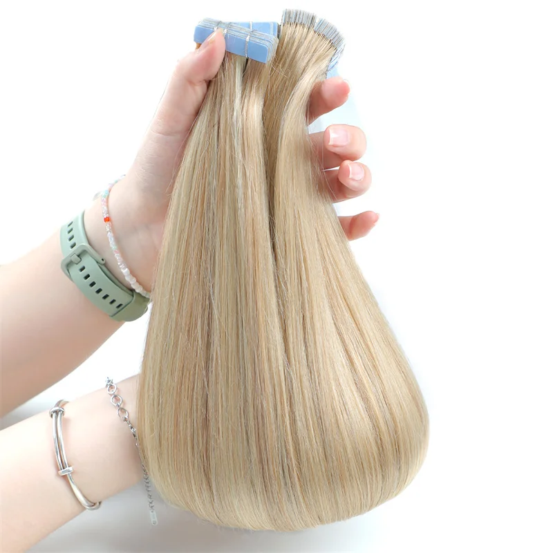 European Double Drawn Russian Human Hair Tape In Hair Extension, High Quality Natural Remy Clip In And I Tip Hair Extension