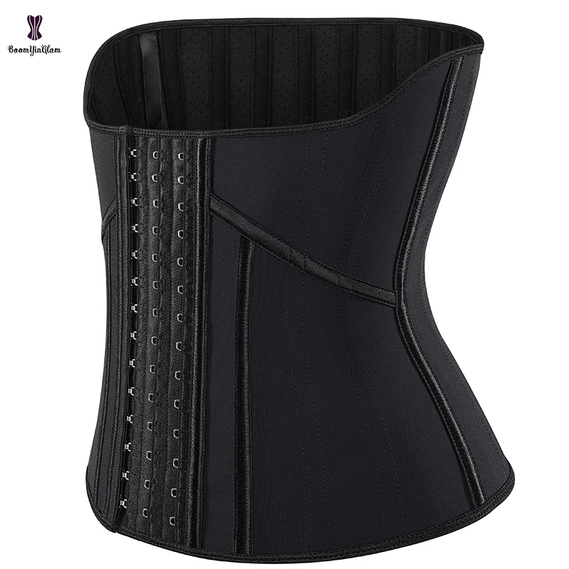 Weight Loss High Compression Belt Belly Flat Sheath 21 Steel Bone Waist Trainers Perforated Latex Underbust Corset For Women