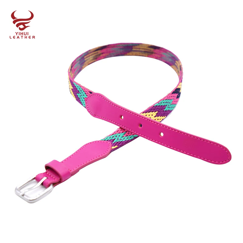 2022 Child Waistband Girl Woven Belts Designer Pu Webbing Fabric Belts Kids Fashion Belts