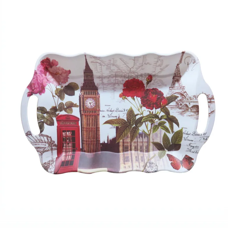 Luxury Style Design 9732 plastic tray for sea urchin decorative trays wooden serving tray