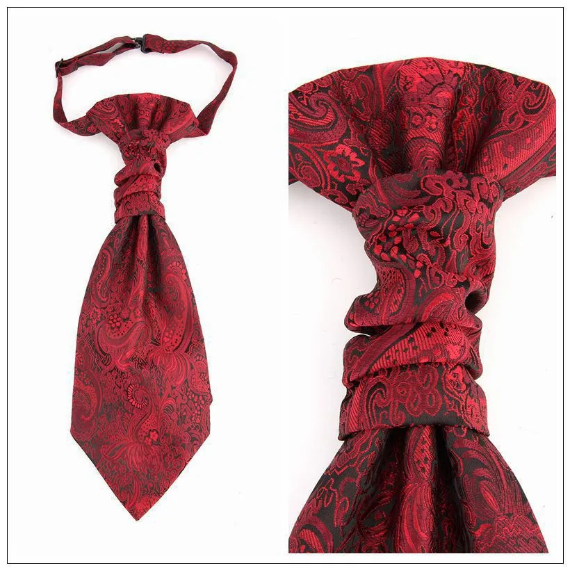
CS5020 Formal Wedding Business Party 100% Silk Jacquard Woven Gift Men Tie Necktie Print Pattern Easy Wear with Zipper 