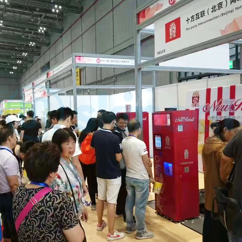 Self-served Unmanned Popcorn Machine Air Popping Process is Totally Enclosed, No oil