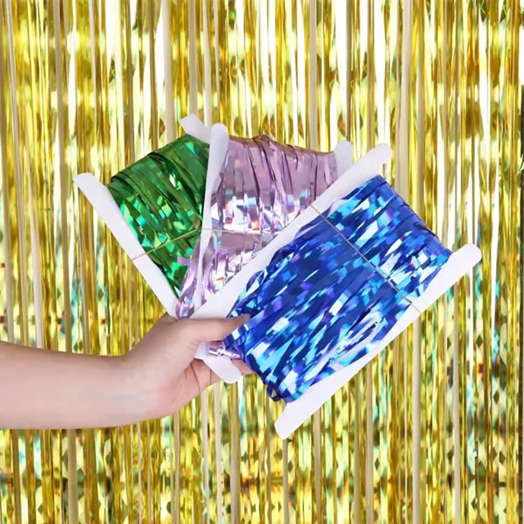 2 meters birthday party decorations party needs foil curtain Metallic foil curtains party supplies