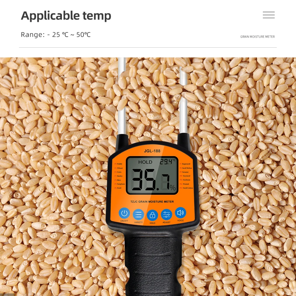 Digital Grain Moisture Meter LCD Display Humidity Tester Hygrometer For Corn Wheat JGL-188 Moisture Humidity Tester