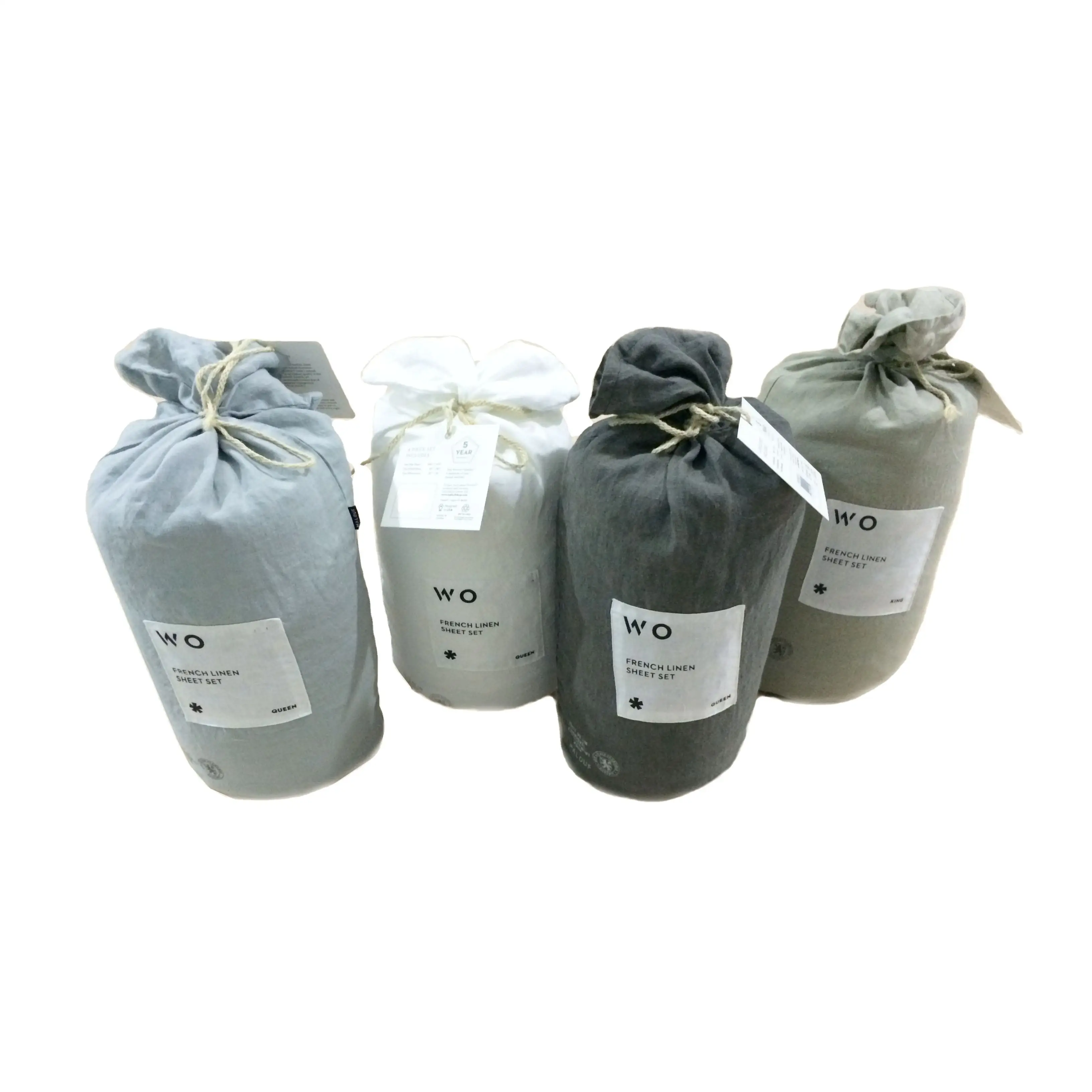 Custom Luxury Hotel Quality 100% Cotton Bedsheets Solid White Plain Style Available in Twin Queen Sizes for Home or Hotel Use