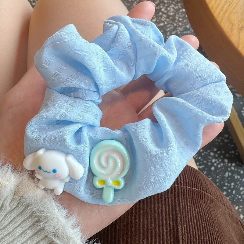 2024 New Arrivals Glitter  Hair Ties Korean Style Sweet Elastic Hair Band Ponytail Ball Girl Scrunchies