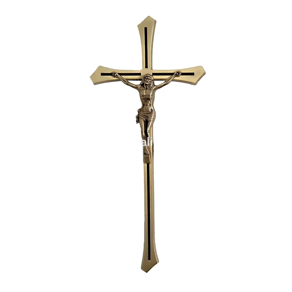 BD001 tombstone decoration bronze cemetery ornament cross crucifix