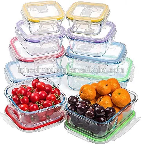 hot sale glass lunch boxes set 9 pcs bento box food packing container