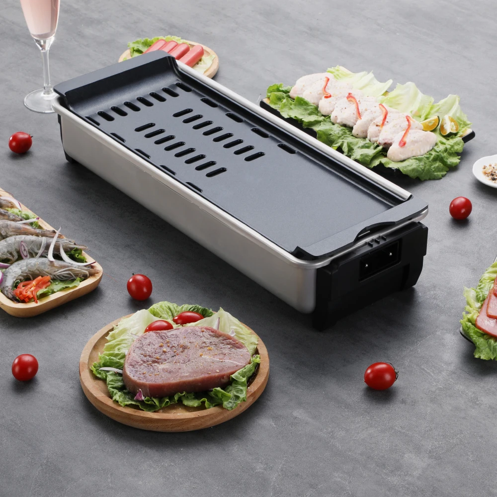 1200w Japan smokeless non-stick electric grill pan household multifunctional electric portable grill