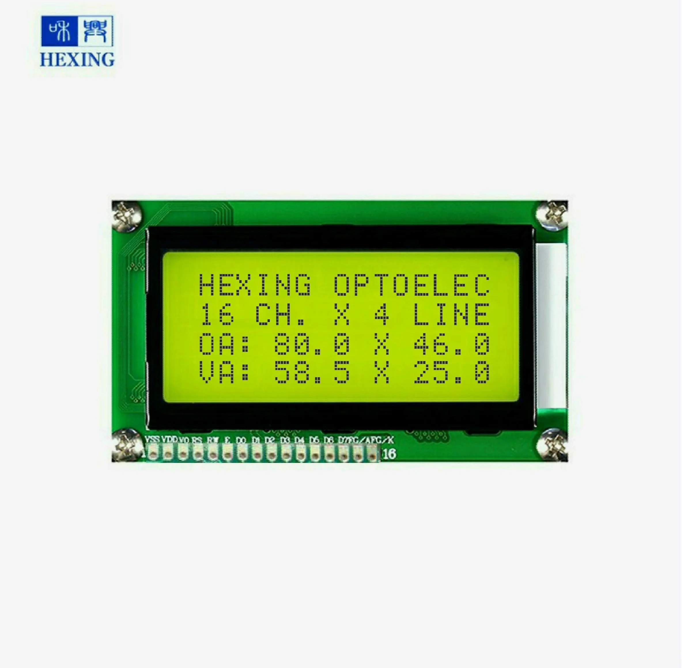 
16x4 character lcd display connector 16 pins lcd power supply 3.3V or 5V with backlight white color 