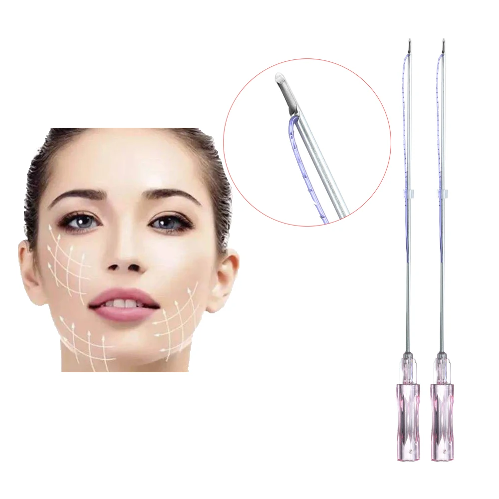 Медицинский абсорбируемый шов 19 г 60 мм штуцер PDO Cog 4D резьба для подтяжки лица