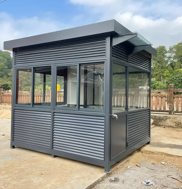 Movable Outdoor Security Booth And Duty Room Best School Guard Fee Kiosk Community Express Mail Receive Delivery Pick Up Station