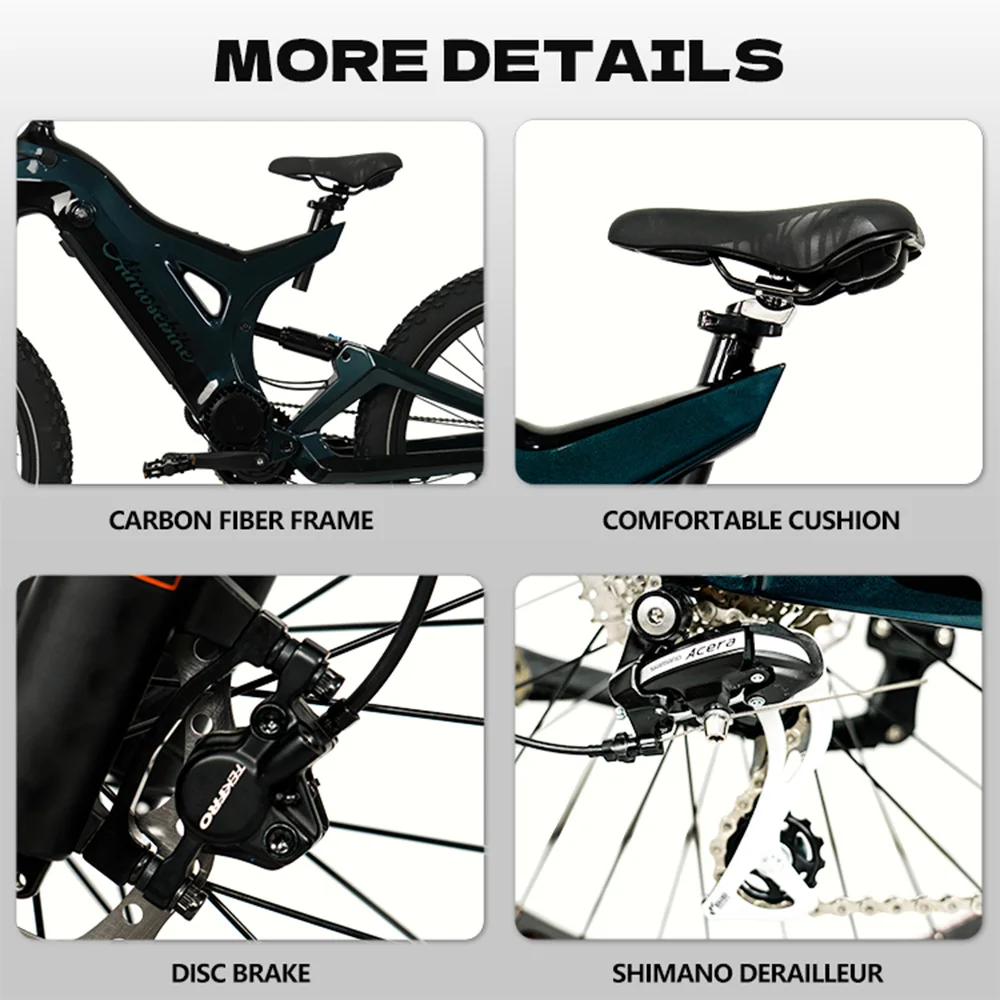 1000w Bafang Mid Drive Bike Electric Bicycle Bafang Ebike Full Suspension 26 Inch 48v Carbon Electric Bike