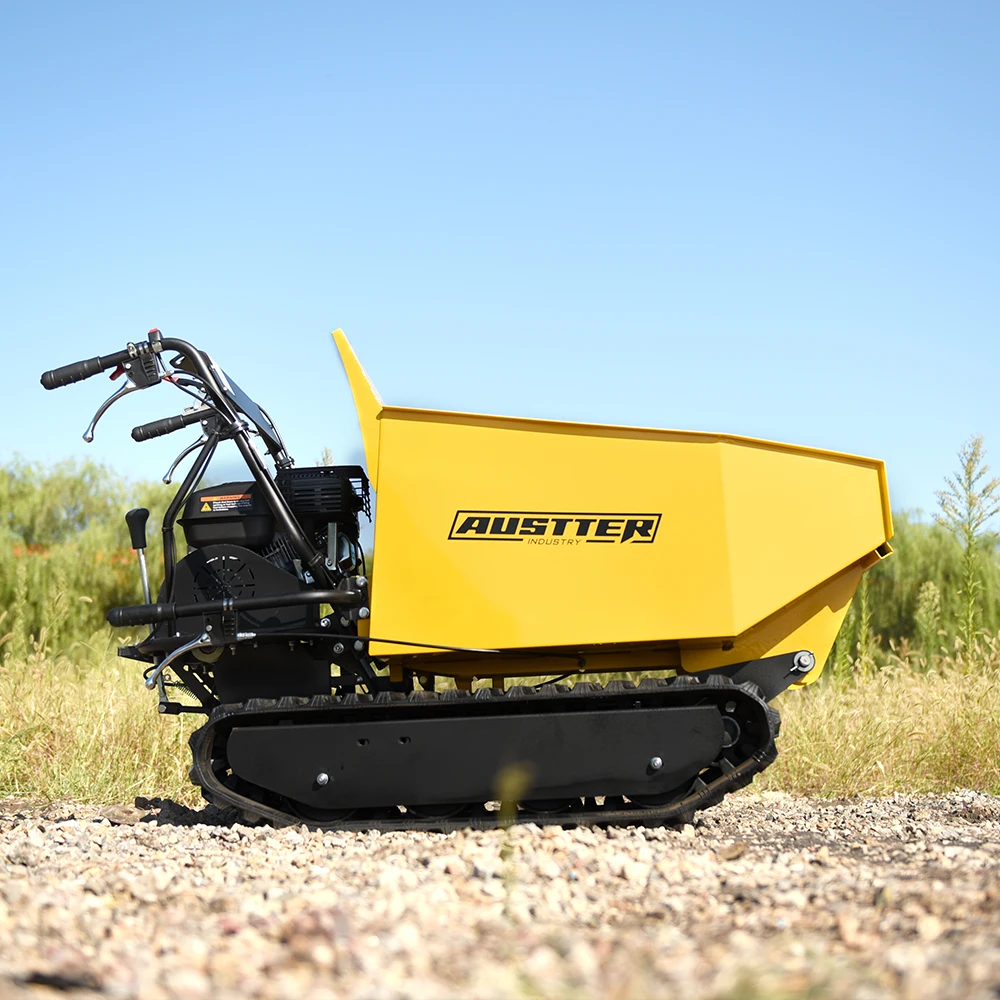AUSTTER Professional Gardening Tool 500kg Gasoline Engine Powered Track Small Mini Dumper Truck in Factory Price