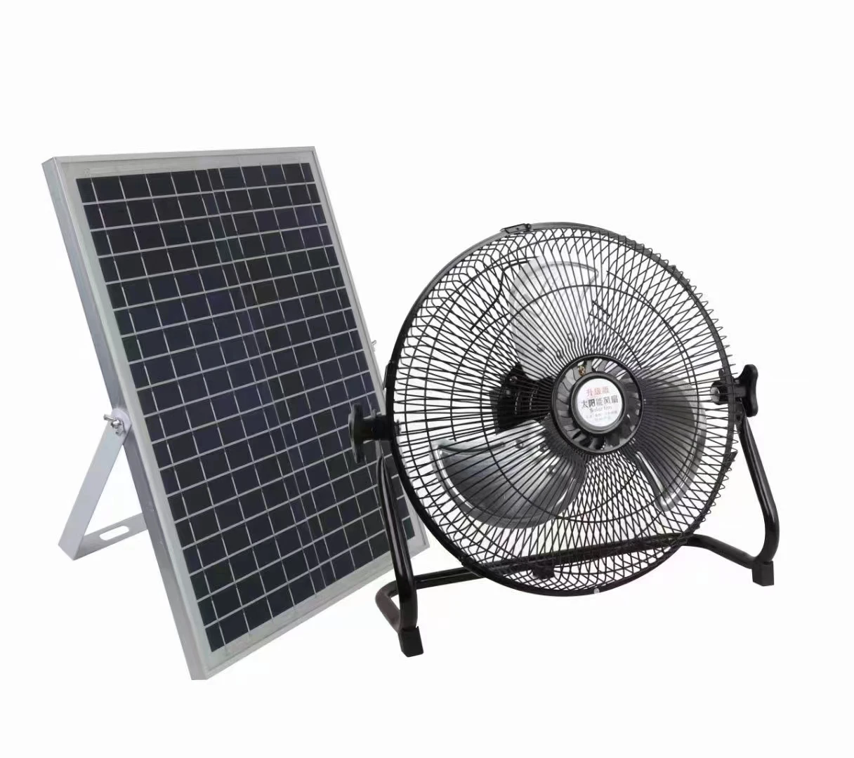 Energy Saving Solar Floor Fan 16 Inch Battery Rechargeable Oscillating Air Cooler Energy Savin Remote Control Stand Floor Fan