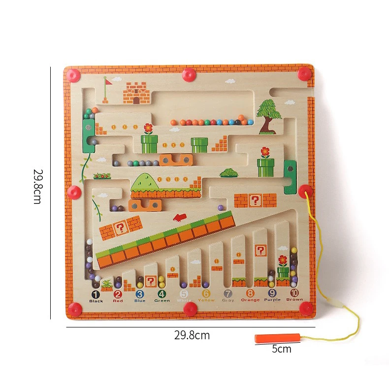 Montessori Toys Magnetic Mushroom House Maze Counting Beads Game Board Wooden Educational Toys For Kids math teaching toy