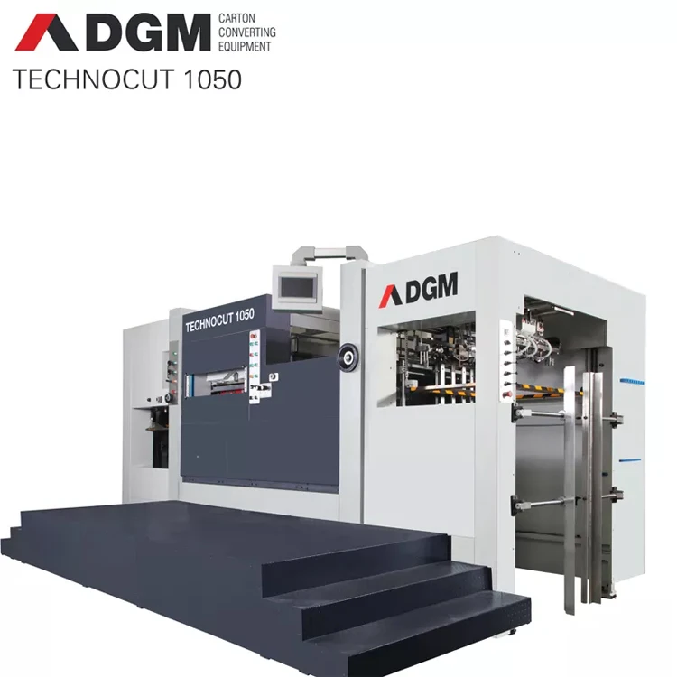 DGM Manufacturing Hot Gold Stamping Creasing Embossing Flatbed carton printing slotting die cutting machine