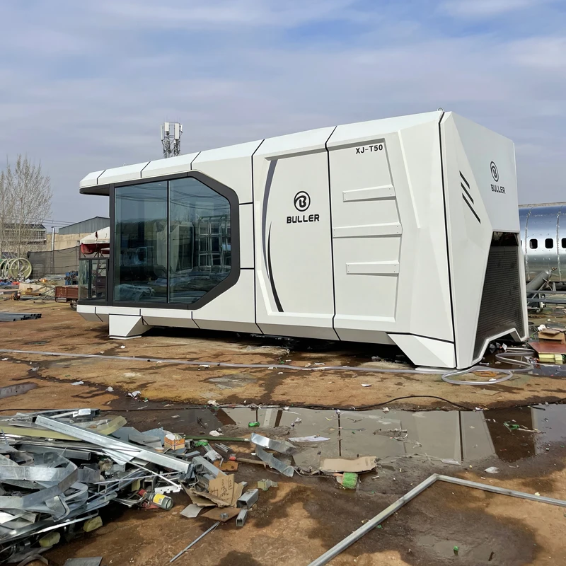 Космическая капсула склад яблок живописная зона вилла B & уличная интеграционная сеть красная звезда пустая земля вид на море интегрированный дом