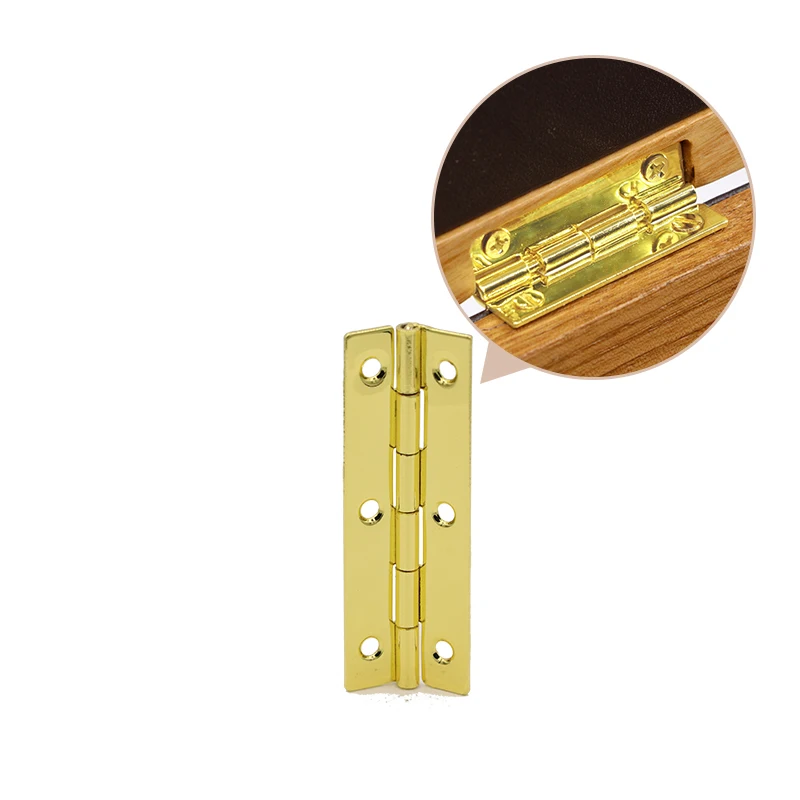 Wholesale custom 180 degree angle butt square brass hinges for wooden jewelry box 6 holes