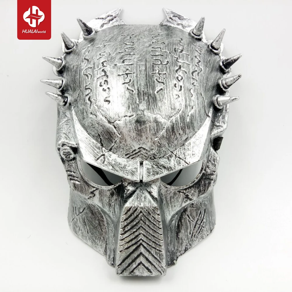 Predator Retro movie-themed horror AVPR Lone Wolf Full-face male PROM party mask silver and gold masquerade